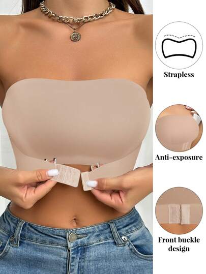 1 件装无肩带防滑抹胸文胸，夏季