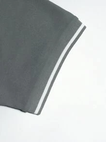 Manfinity Homme Men Contrast Trim Polo Shirt - Grey - View 6