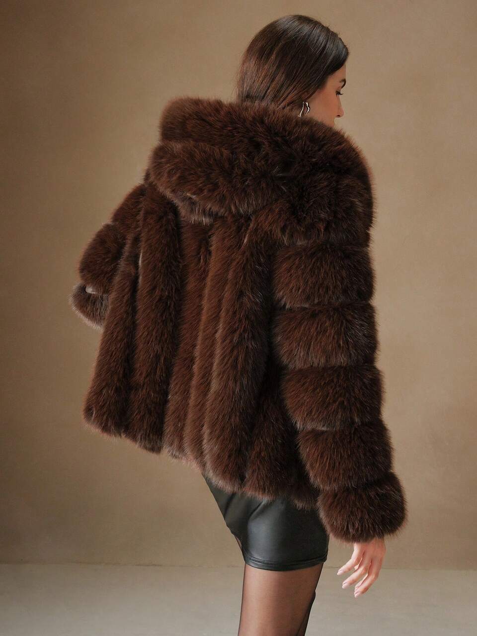 New Fashionable Faux Fox Fur Coat For Women, Warm Furry Outwear For Autumn & Winter