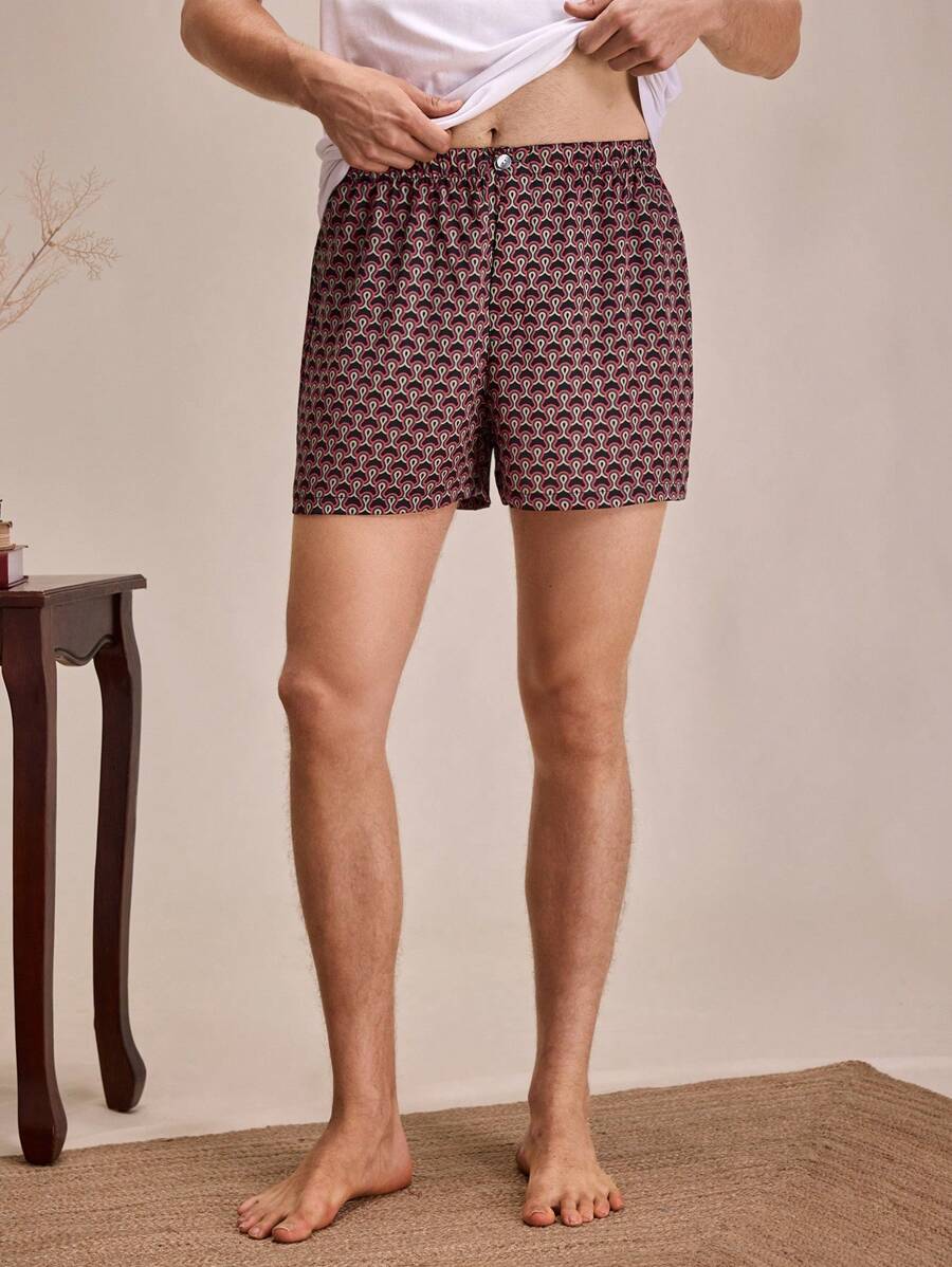 EverLounge Men' All-Over Print Button-Front Loungewear Pants, Casual Daily - Multicolor - View 1