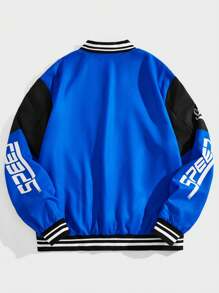 NEON BLANC Men's Long Sleeve Printed Woven Casual Jacket, For Fall, Winter, Couple Things - Blue - View 2