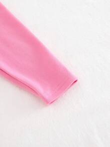 Cozy Pixies 2pcs Baby Girls Loose Letter Pattern Dropped Shoulder Hooded Sweatshirt And Leggings Fall Clothes Set, Casual Cute - Pink - View 6