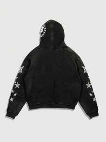 Street Life Sudadera con capucha casual para hombre adecuada para primavera y verano - Negro - Ver 2