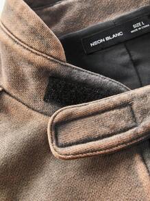 Manfinity VCAY 男士街头风格针织插肩袖撞色拉链立领赛车夹克，适合秋冬季 - 黑色 - 查看 10