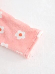 Cozy Pixies 女婴碎花连帽系带前开式睡衣长袍，冬季衣服 - 彩色 - 查看 3