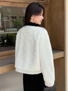 DAZY Giacca casual regular a monopetto con maniche lunghe e morbida in colore unito, autunno/inverno
