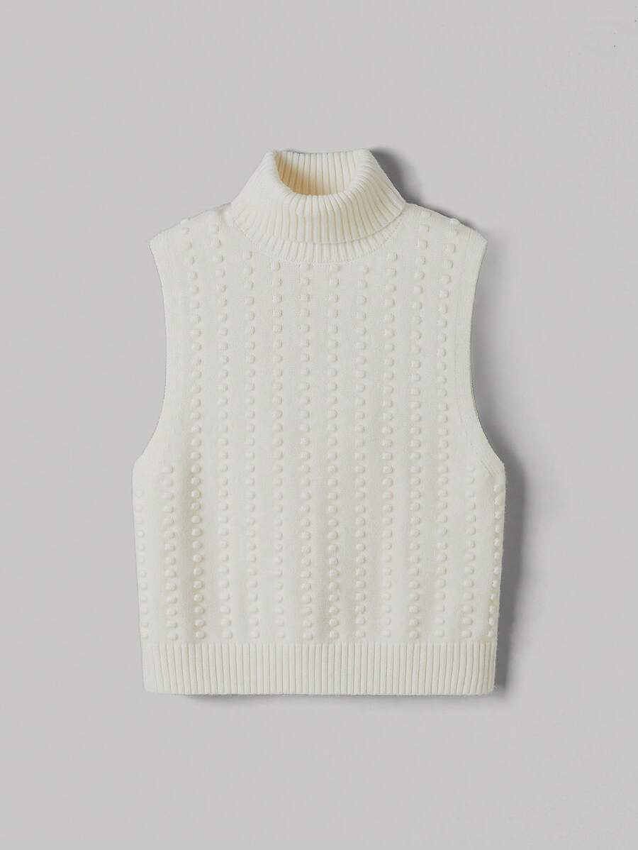 SHEIN MOD Jersey holgado de cuello alto color albaricoque, ideal para el invierno, lindo, para salir, homecoming, conciertos - Albaricoque - Ver 1