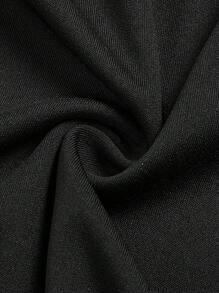 SHEIN Clasi 大码女式休闲黑色针织系腰紧身喇叭连体裤，秋季 - 黑色 - 查看 6