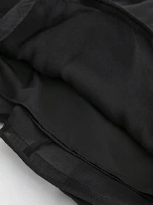 L'Amorae 亮片节日派对分层欧根纱迷你连衣裙，圣诞服装女士 - 黑色 - 查看 7