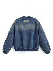 NEON BLANC 100% Cotton Men Street Style Washed Loose Denim Jacket