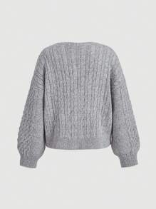 SHEIN MOD Damen Vintage College-Stil gemusterte Strick-Cardigan, für Frühling und Herbst - Verschiedenfarbig - Übersicht 7