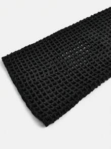 SHEIN Girlism Tween Girls' Casual White Knitted Crew Neck Long Sleeve Sweater