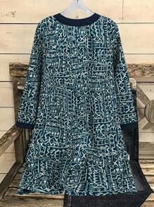 SHEIN LUNE 女式复古 3/4 袖长衬衫，夏季和秋季