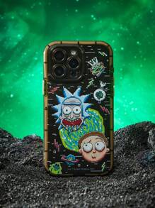 Rick and Morty X SHEIN 搞笑卡通图案灰色半透明手机壳 - 灰色 - 查看 2