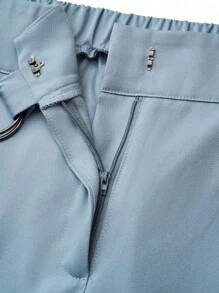 Calvaya Plus Size Solid Color Minimalist Everyday Waist Belt For Pants - Blue - View 1