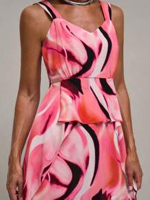 SHEIN Unity Váy in họa tiết toàn thân dây rộng cho nữ, mặc thường ngày - Nhiều màu - Xem 5