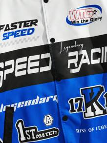 NEON BLANC Men's Long Sleeve Printed Woven Casual Jacket, For Fall, Winter, Couple Things - Blue - View 4