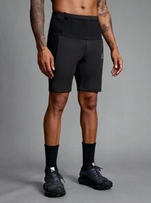 Manfinity Sport Polished Boyfriend Style Men's Solid Color Printed Pocket Casual Sports Tight Pants