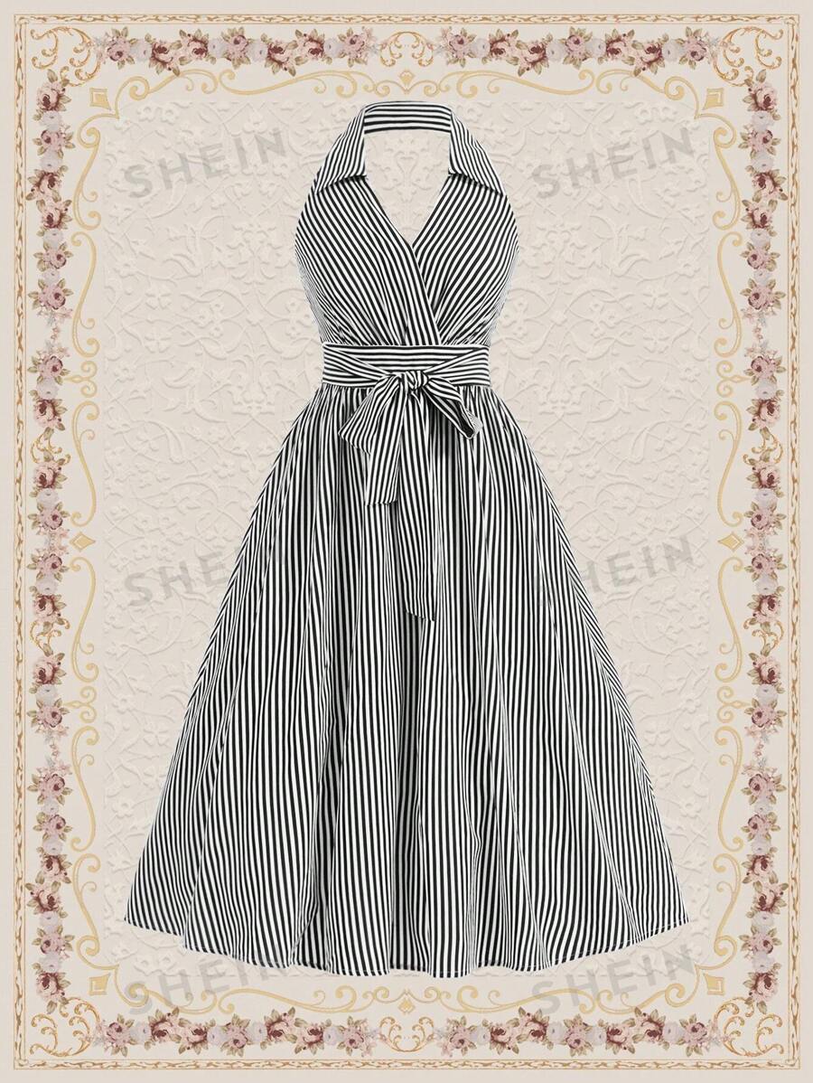 Vestidos máximos de chiffon estilo halter con hombros descubiertos Azalea Tallas Grandes