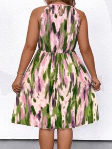 SHEIN Clasi Váy hở vai in hoa ngẫu nhiên cỡ lớn cho nữ - Nhiều màu - Xem 2