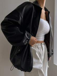 DAZY 女士保暖内衬常规夹克，冬季女装，女士冬季外套 - 黑色 - 查看 6