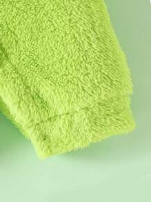 SHEIN Playful Pals Baby Girl Autumn Winter Lime Monster Embroidered Jumpsuit - Green - View 2