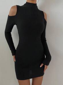 DAZY Women Hollow-Out Bodycon Mini Dress Fall,Winter