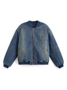 NEON BLANC 100% Cotton Men Street Style Washed Loose Denim Jacket