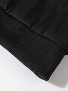 Manfinity LEGND Men's Casual Bomber Jacket, Solid Color Outdoor Workwear Jacket - Black - View 4