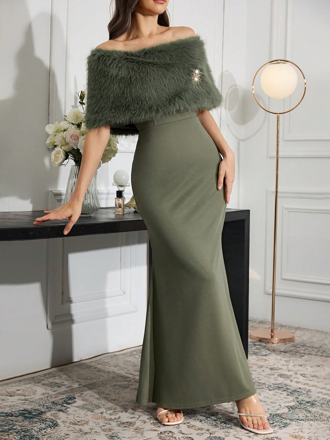 Modelyn فستان سهرة طويل للنساء، أنيق من قطع متناسق...