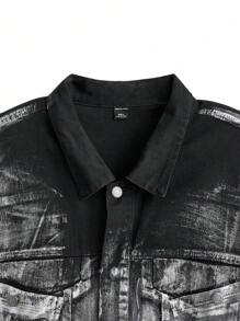 NEON BLANC Men's Casual Loose Fit Washed Denim Jacket, Suitable For Autumn