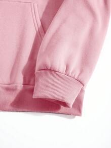 INAWLY 女士休闲宽松标语印花落肩连帽衫，春秋季长袖上衣，适合毕业季、返校季、教师节等场合，返校季套头衫秋季卫衣 - 粉色 - 查看 4