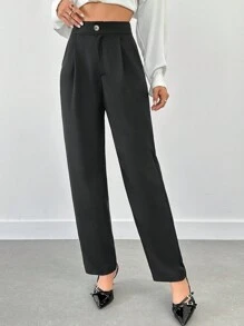 RueChic 女士中腰红色舒适裤 - 紅色 - 查看 4