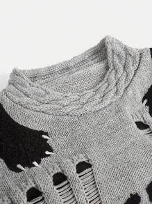 Tween Girl Autumn/Winter Sweater New Arrival. Short Crew Neck Loose Pullover Designed With Soft Yarn, Showcasing Unique Personalized. Gray Tone Displays Style. Cute Cat Design Adds Streetwear Charm, Suitable For Wearing In Spring, Summer, Autumn And Winter. Soft Yarn Velvet Material Is Gentle On Skin, Lightweight And Comfortable, Providing A Cozy Wearing Experience. Suitable For Various Occasions: Casual, School, Gathering, Shopping, Christmas Party, Etc.