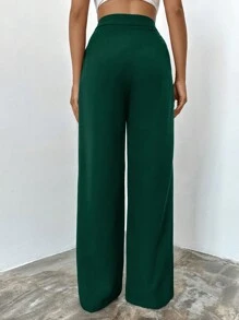 SHEIN Pantaloni suit monocolore tasca inclinata