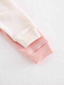 Cozy Pixies Bộ đồ ngủ 2 món áo len cổ tròn tay dài màu trơn mềm mại cho bé gái và quần dài - Nhiều màu - Xem 4