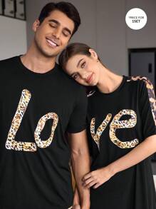 Men's Crew Neck Short Sleeve Letter Print Casual T-Shirt And Shorts Loungewear Set - Multicolor - View 2