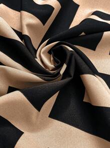 SHEIN Clasi Contrasterende kleuren bedrukte casual blouse voor dames