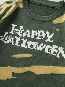 Manfinity Hypemode Men's Crew Neck Halloween Themed Printed Long Sleeve Sweater - Multicolor - View 3