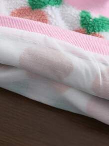 SHEIN 2 件套婴儿/宝宝女孩休闲花卉和叶子印花运动衫和裤子套装，秋冬