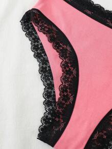 7pcs Women's Lace Patchwork Briefs, Fall/Winter - Multicolor - View 6