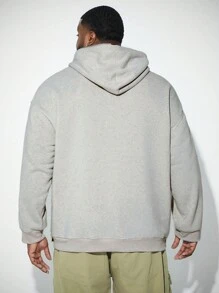 Manfinity VCAY Bluza męska w dużym rozmiarze, dzianinowa, haftowana, swobodna, odpowiednia na jesień i zimę