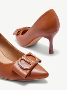 CUCCOO CHICEST 女士尖头亮面高跟鞋性感细高跟鞋办公室正装鞋新年假期 - 棕色 - 查看 5