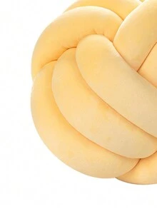 1 pieza Bola nudosa decorativa hecha a mano para sala de estar, sofá, ventana - Amarillo claro - Ver 4