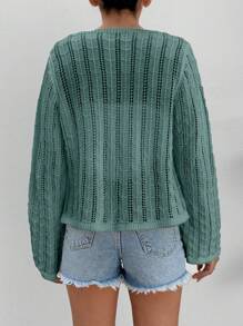 RueChic Tied Up Ajure  Cardigan - Mint Green - View 2