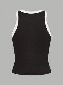 SHEIN LUNE 3pcs/Set Contrast Trim Scoop Neck Tank Tops Sports Outdoor Casual Tank Top For Women