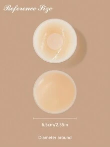 New Deep V-Neck Silicone Mango Shaped Invisible Breast Lift Nipple Covers Set - Champagne - View 4