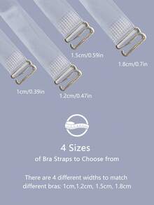 8 件透明可拆卸肩带，女士隐形胸罩肩带 - 無色 - 查看 4