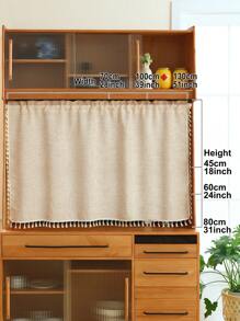 1 件米色仿亚麻波西米亚风窗帘，日式简约流苏窗帘，用于窗户、橱柜和门的房间隔断