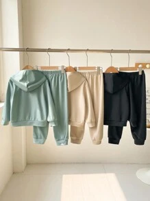 SHEIN Bộ 6 món/Bộ đồ liền quần in hình khủng long thường ngày cho bé trai và bé gái đi học và quần dài thể thao cạp chun, thích hợp cho đi chơi, đi học, làm vườn, đi biển, sinh nhật, tiệc mừng em bé chào đời, mùa thu và đông - Nhiều màu - Xem 2